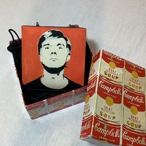 Andy Warhol Campbell’s soup mini bag by Philip Treacy